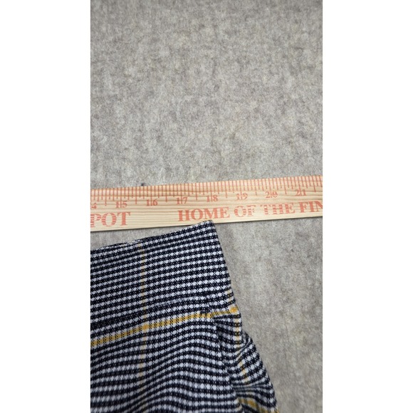 Ann Taylor Factory Crop Pants Plaid Black White Yellow Size 16 - Picture 8 of 10